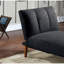 Chaise sans accoudoirs avec tissu en polyfibre et coussin de siège convertible à base de contreplaqué avec pieds en bois massif-94140646-94140647
