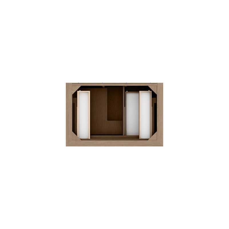 Brookfield 36'' W Single Vanity, White Zeus, Widespread, Pecan