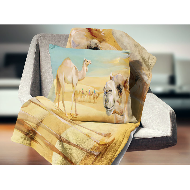 Oreiller en ivoire aquarelle animal, 18 po x 18 po, Coussin décoratif