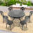 7 Aluminum Outdoor Dining With Black Finish Furniture Frame And Fatigue-Relieving Design