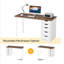 Bureau d'ordinateur à 5 tiroirs, bureau à domicile rustique brun de 47 pouces avec rangement, bureau d'ordinateur simple et moderne, table d'écriture pour petits espaces (armoire à tiroir réversible)-271878785