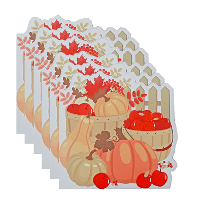 Ensemble de 12 serviettes de table 3 plis (pommes citrouille) - ensemble de 6