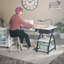 Table de couture Sew Ready Comet Plus avec tiroir de rangement et tablettes, noir