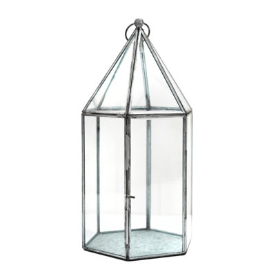 Glasshouse Terrarium Galvanised H36cm W18cm