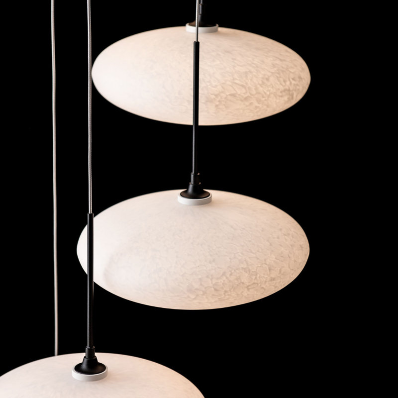 Clouds 9-Light Pendant - Black - Long Overall Height, 75", Black