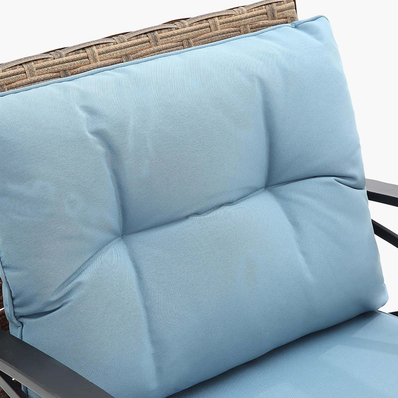 Ensemble de chaises berçantes 3 pièces, Bleu