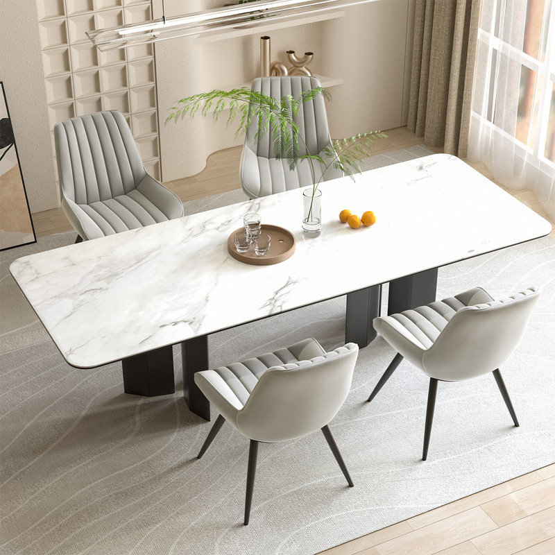 Modern Dining Chairs 54.8*46.9*83.2cm Tech Fabric Upholstery with Stylish Design Sofa-Level Cushioning Pet-Friendly Durable Scratch Resistant for Kitchen Dining Room or Home Office