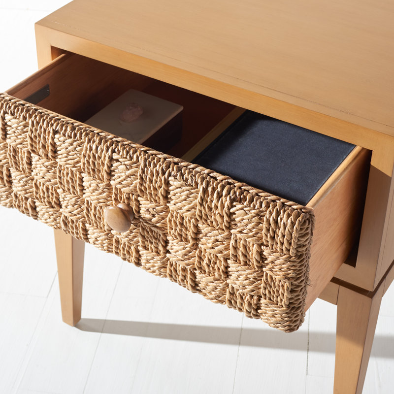 Espitia 23'' W Wicker / Rattan Nightstand, Light Oak / Natural