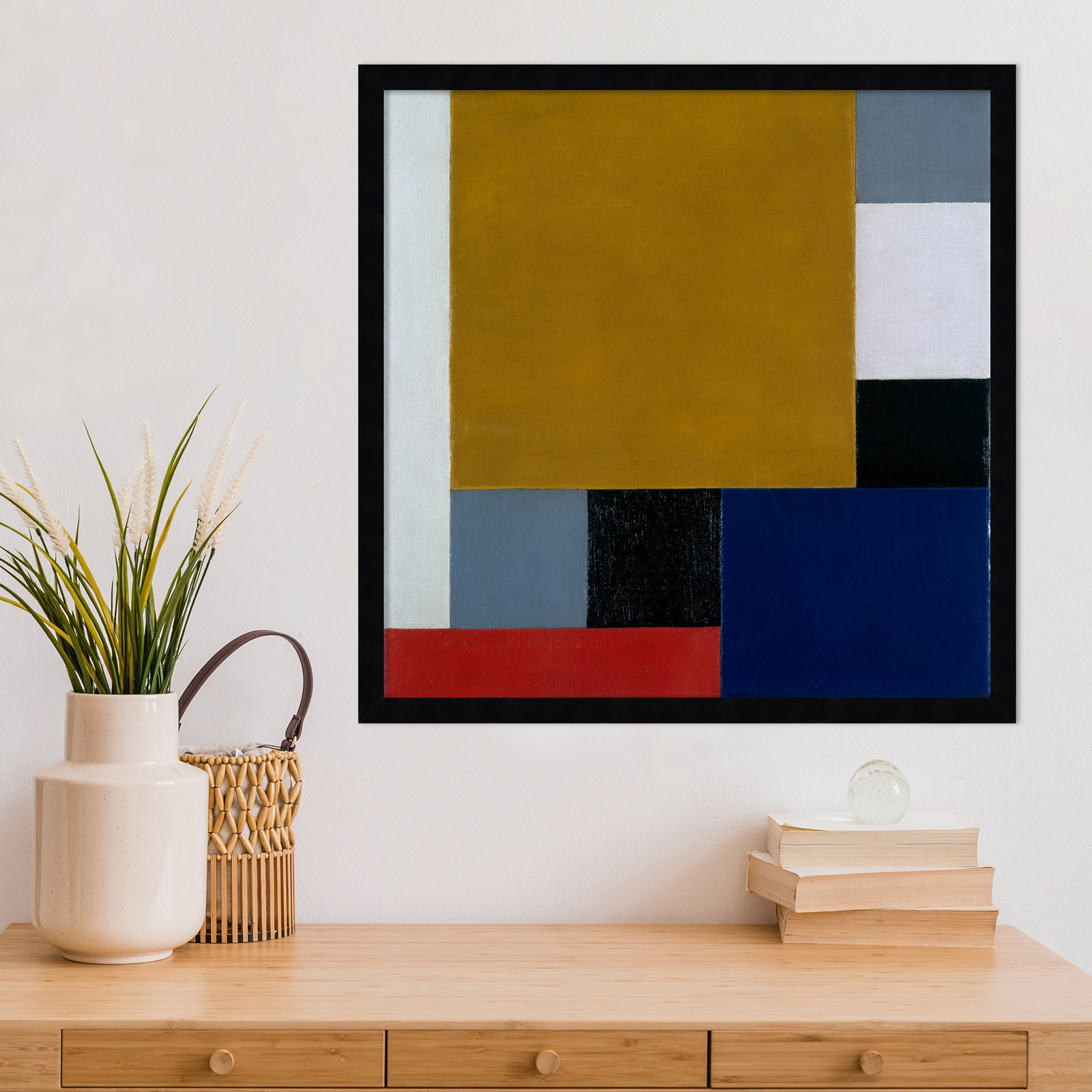Dannette "Composition 22" Print, Black Paper Framed, 21" H x 21" W
