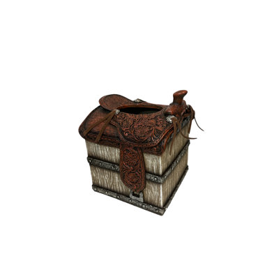 Western Saddle Tissue Box Cover Resin Decorative Holder