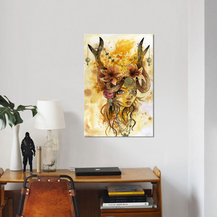 «Autumn's Sun», impression sur toile, H 18 po x l 12 po x P 1,5 po, Papier d'art encadré noir, Pas de tapis