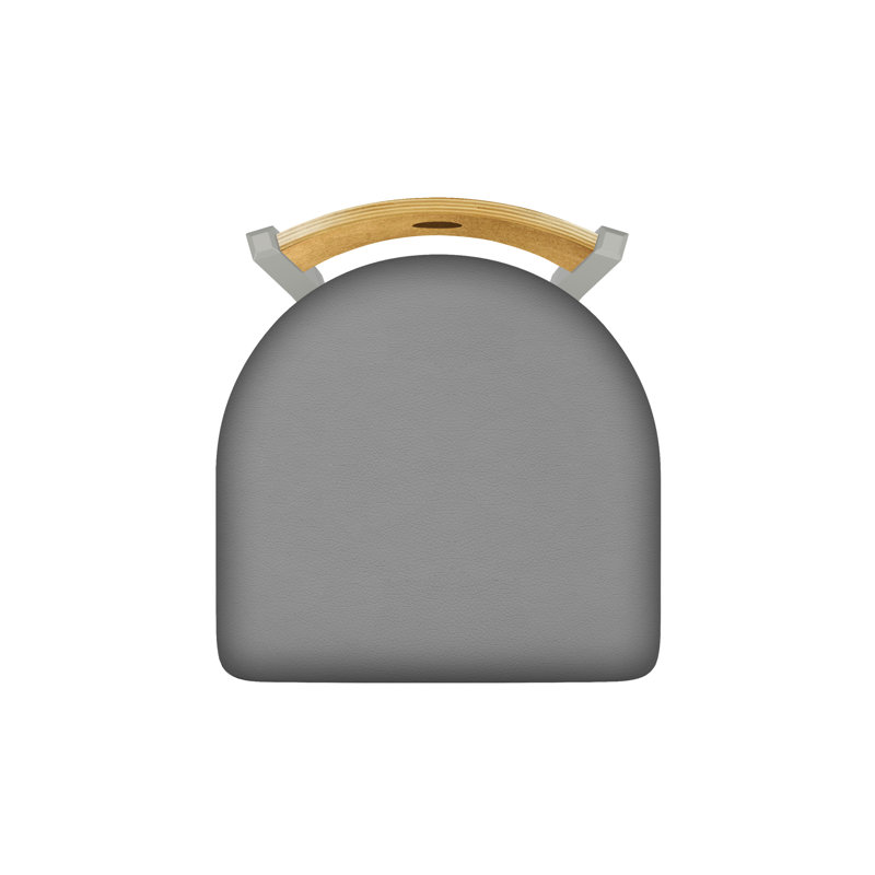Tabouret pivotant Voltaire, Chêne naturel, Nickel anodisé, Siège CanterFolkstone gris / dossier moyen en ér