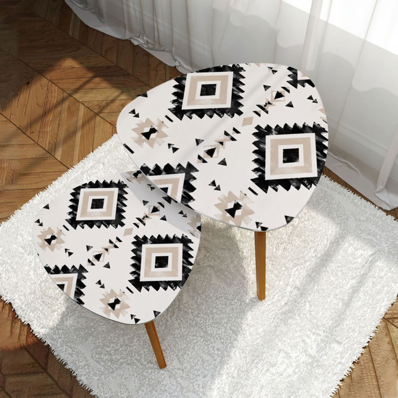 Ensemble de 2 tables basses gigognes Triangle