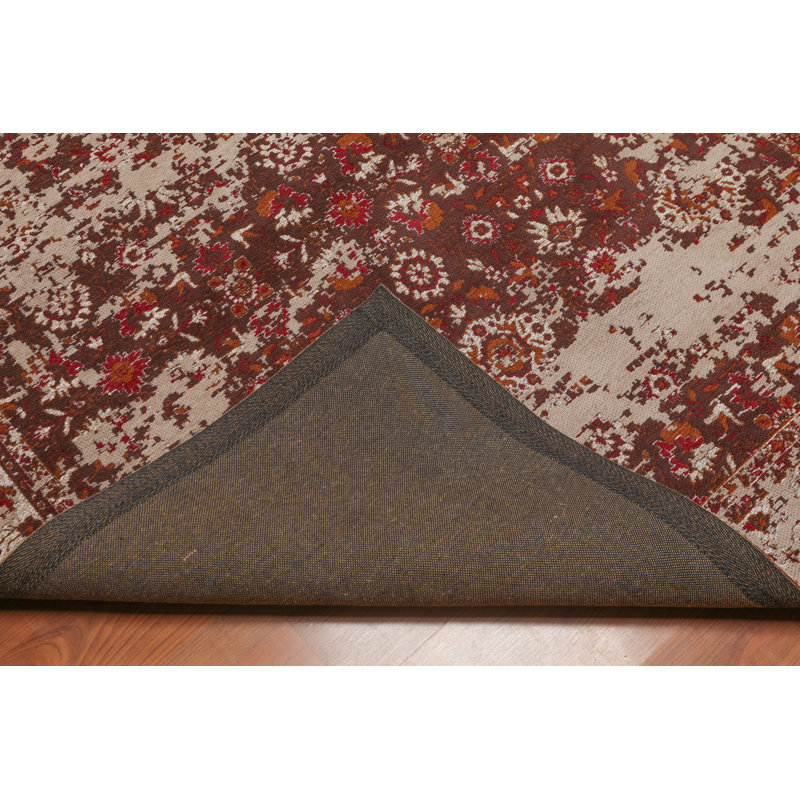 Tapis brun en coton Dimonte
