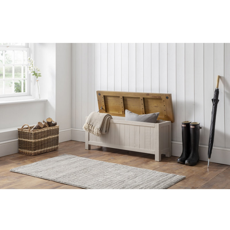 Chantal Solid Wood Bench, Grey Wash
