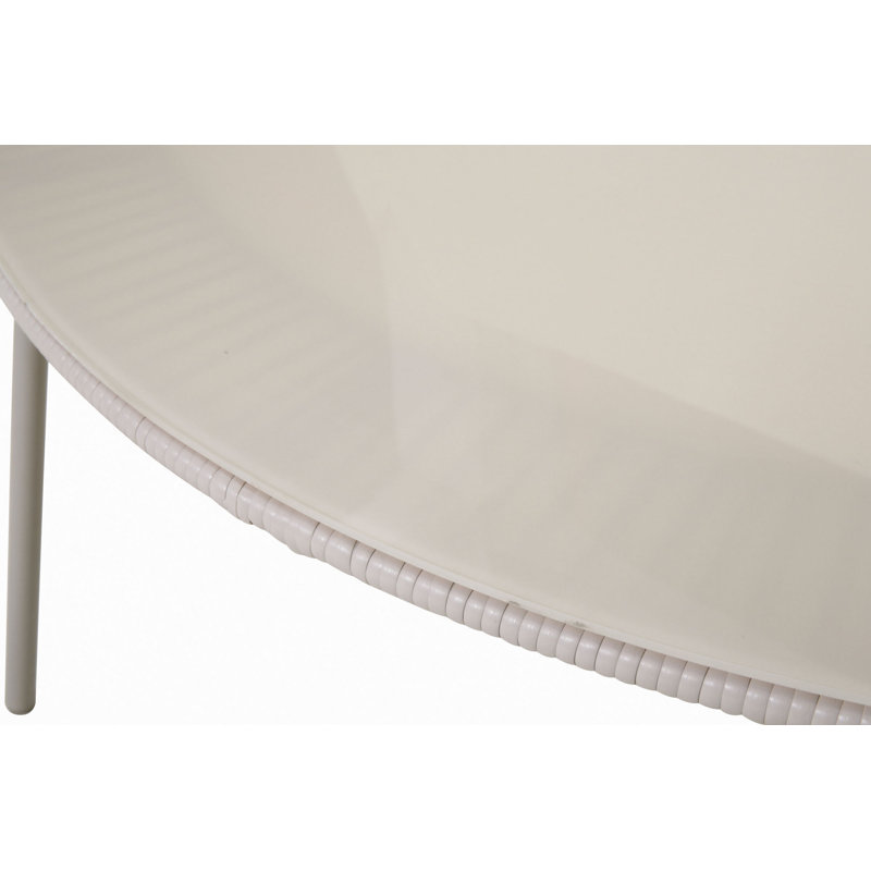 Table de salle à manger ovale en PE en verre et rotin pour l'extérieur