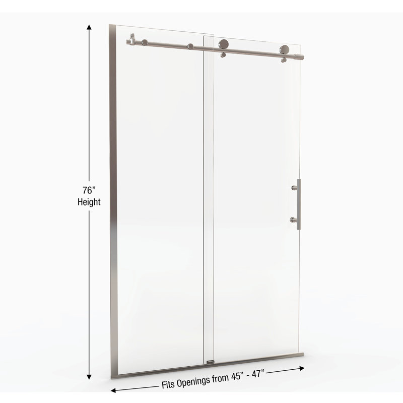 Porte de douche sans cadre l 45 "x H 76" Vinesse, Chrome chrome, Transparent AquaGlideXP