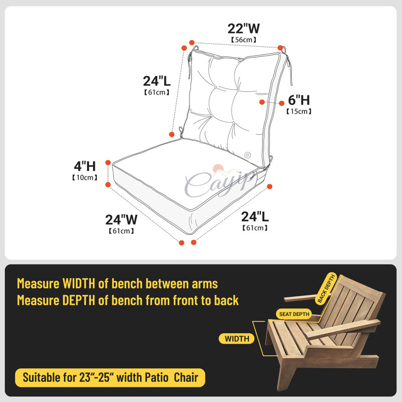 Outdoor 4'' Seat / Back Cushion, Green