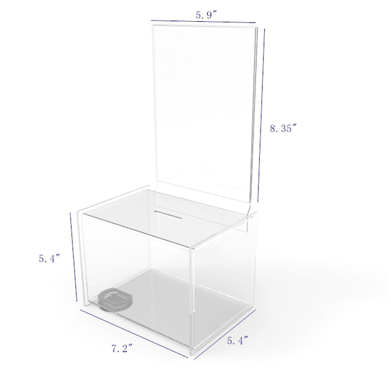 Ivy Bronx® Box, Clear Ghost Acrylic Donation Fundraising 5.5" X 10" FBE1A9C75FC341908A6DDC0835784F95