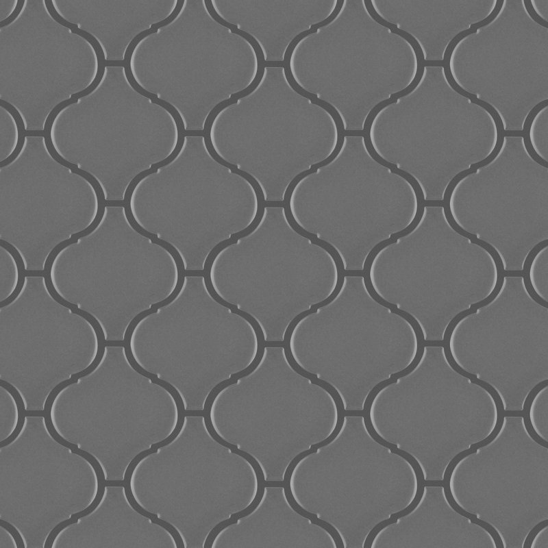 Metro Lantern 9-1/2 " x 10-3/4 " Porcelain Mosaic Floor and Wall Tile, Dark Gray Matte