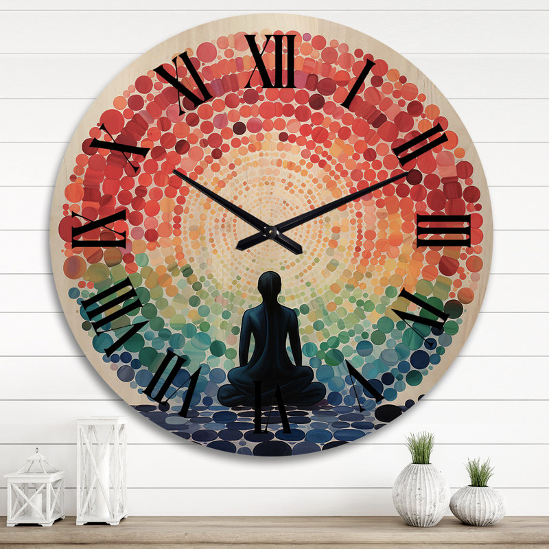 Horloge murale en bois massif Oakcrest, Très grand