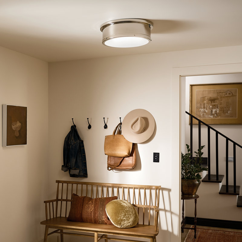 Zhazira Flush Mount, Polished Nickel
