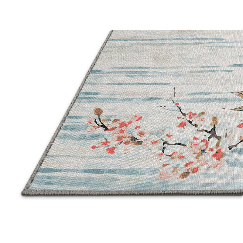 Tapis gris lavable à la machine, Carré 7 pi