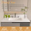 Dessus de meuble-lavabo en marbre de 37 pouces, comptoir avec 3 trous de robinet pré-percés, comptoir de salle de bain avec lavabo central rectangulaire encastré