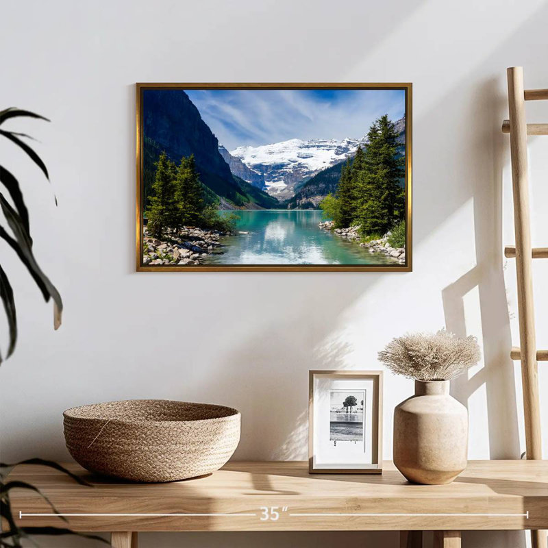 Splendide lac Louise, 19 po x 13 po, Cadre flottant doré