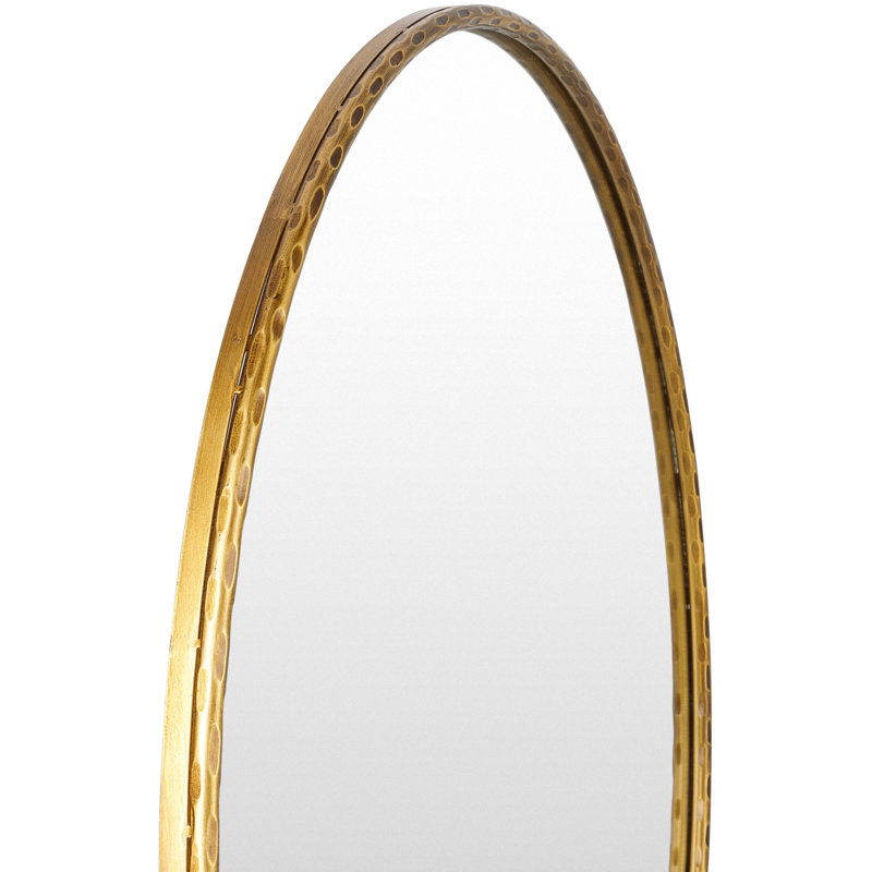 Jakin Metal Round Mirror, 40" x 40", Gold