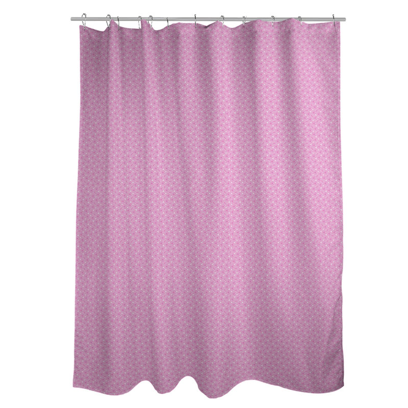 Rideau de douche simple hexagonal classique, Rose pastel, Classic Hexagonal