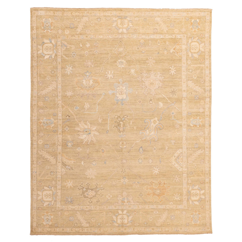 Tapis vert olive Peshawar Oushak 8 pi 1 po x 9 pi 10 po