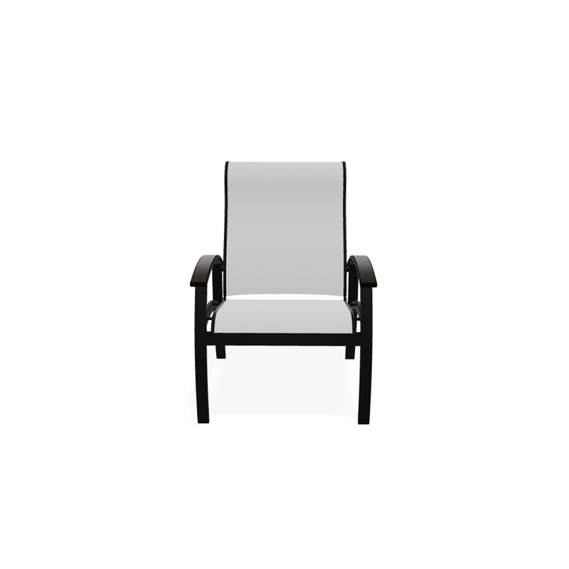 Chaise de patio Askar, Blanc 6D Sunbrella®, Noir, Noir texturé
