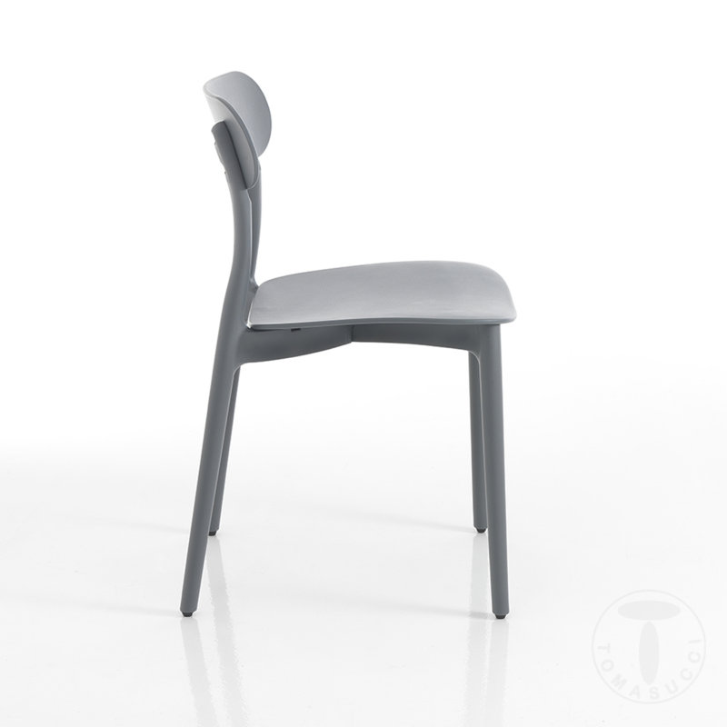45cm H Ladder Back Side Chair, Grey