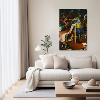 Bird Man From The Garden Of Earthly Delights 1500 Classic Surreal Bird Wildlife Wall Art Print by Hieronymus Bosch - 1 Piece Wrapped Canvas Wall Art