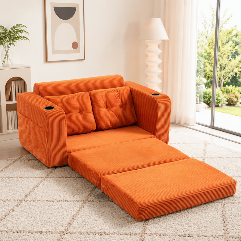 Convertible Sofa, Orange