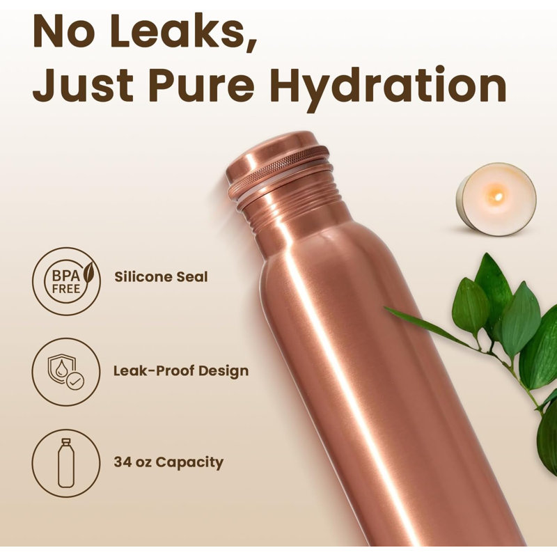 Belfry Kitchen Gehlert 1ml Copper Water Bottle