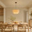 Marrium 1-Light 20 inch Oversize Fabric Lampshade Modern Pendant Lighting for Dining Room, Bedroom