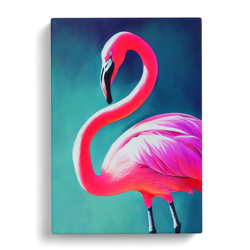 XC1022-2079X Flamingo Aglow - Wrapped Canvas Print, 60cm H x 40cm W x 3cm D