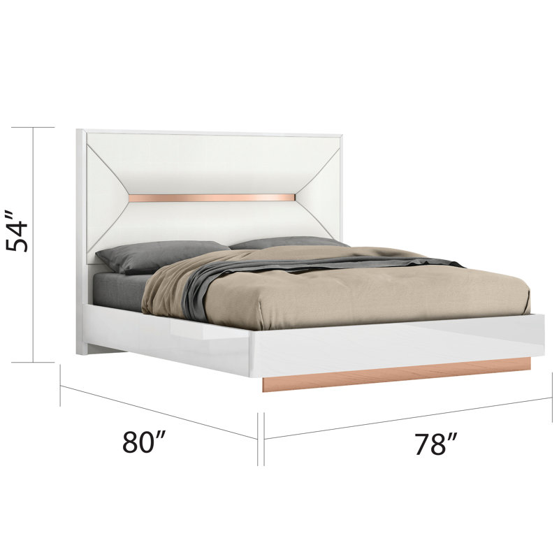 Cambie Platform Bed, White, King