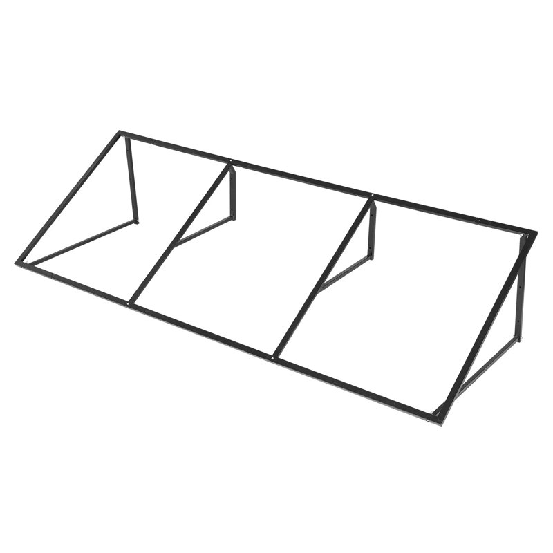 Auvent fixe en métal 104 po x 36 po, auvent de porte de fenêtre avec structure en acier triangulaire robuste, protection contre la pluie, la neige et le soleil pour l'entrée, la fenêtre, le porche, le balcon