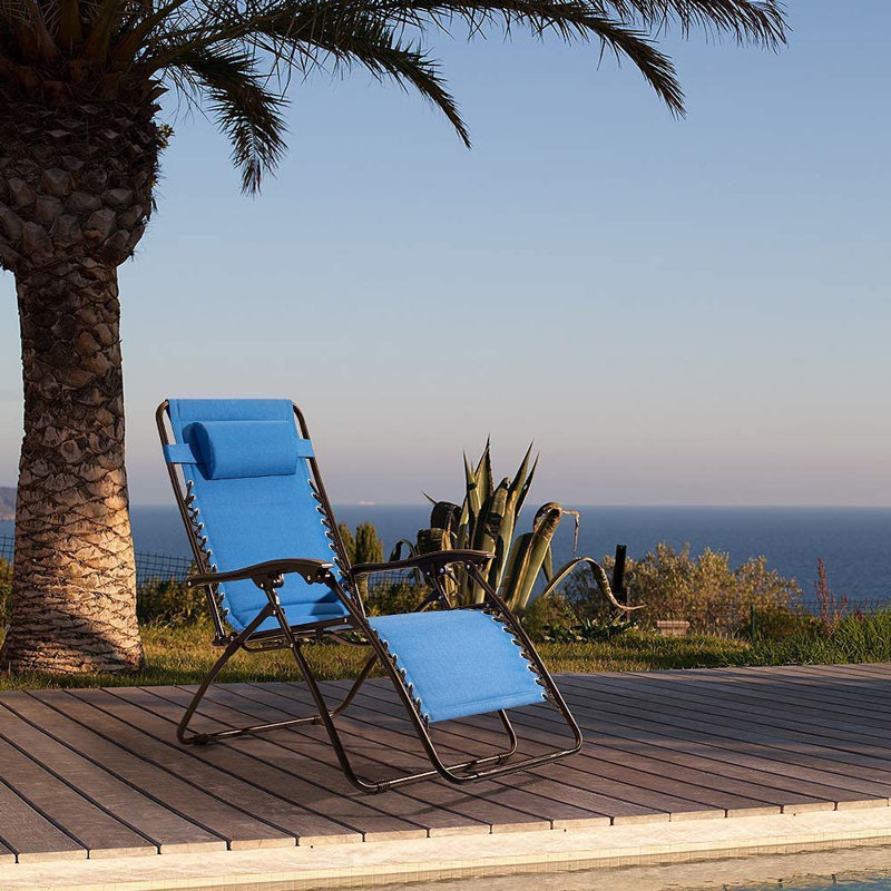 Fauteuil inclinable zéro gravité avec coussin Aava, Bleu