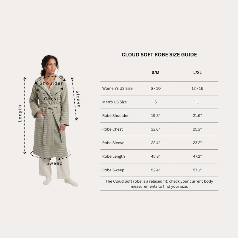 Cloud Soft Turkish Cotton Towel Robe, Natural - L/XL