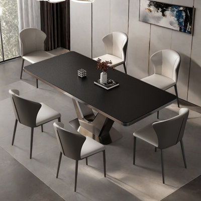 Light luxury simple rectangular dining table sets