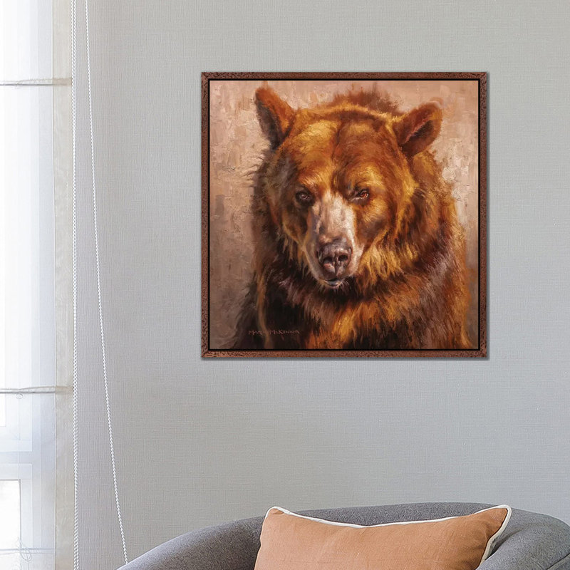 The Outlaw by Mark McKenna - Painting on Canvas, 66.04cm H x 66.04cm W x 3.81cm D, Classic Brown Wood Framed