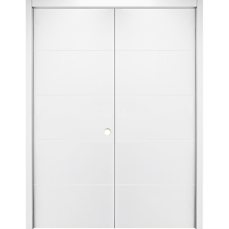 Double porte intérieure stratifiée Graffiti, 48 po x 80 po, S'ouvre à gauche vers l'intérieur