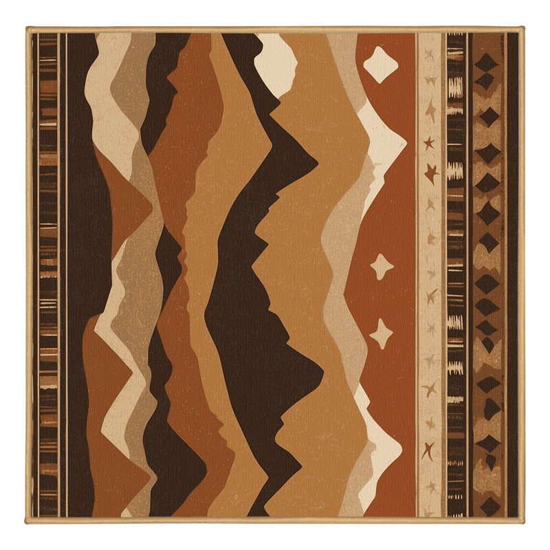 Sundown Cascade Rug, Square 4'