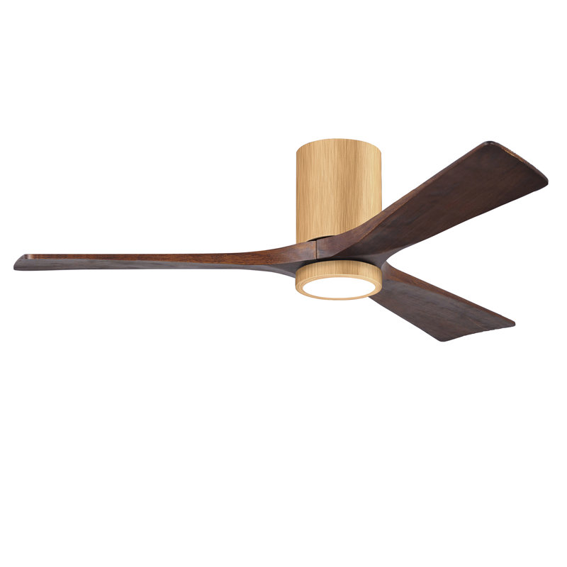 Olivier à 3 pales DEL standard avec ventilateur de plafond et ensemble d'éclairage inclus, Noyer, Érable clair, 52"