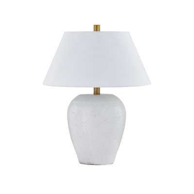 Ruth 21.5" Ceramic Table Lamp with Linen Shade, White