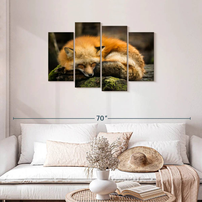 Brampt Sleeping Yellow Fox, 27" H x 43" W